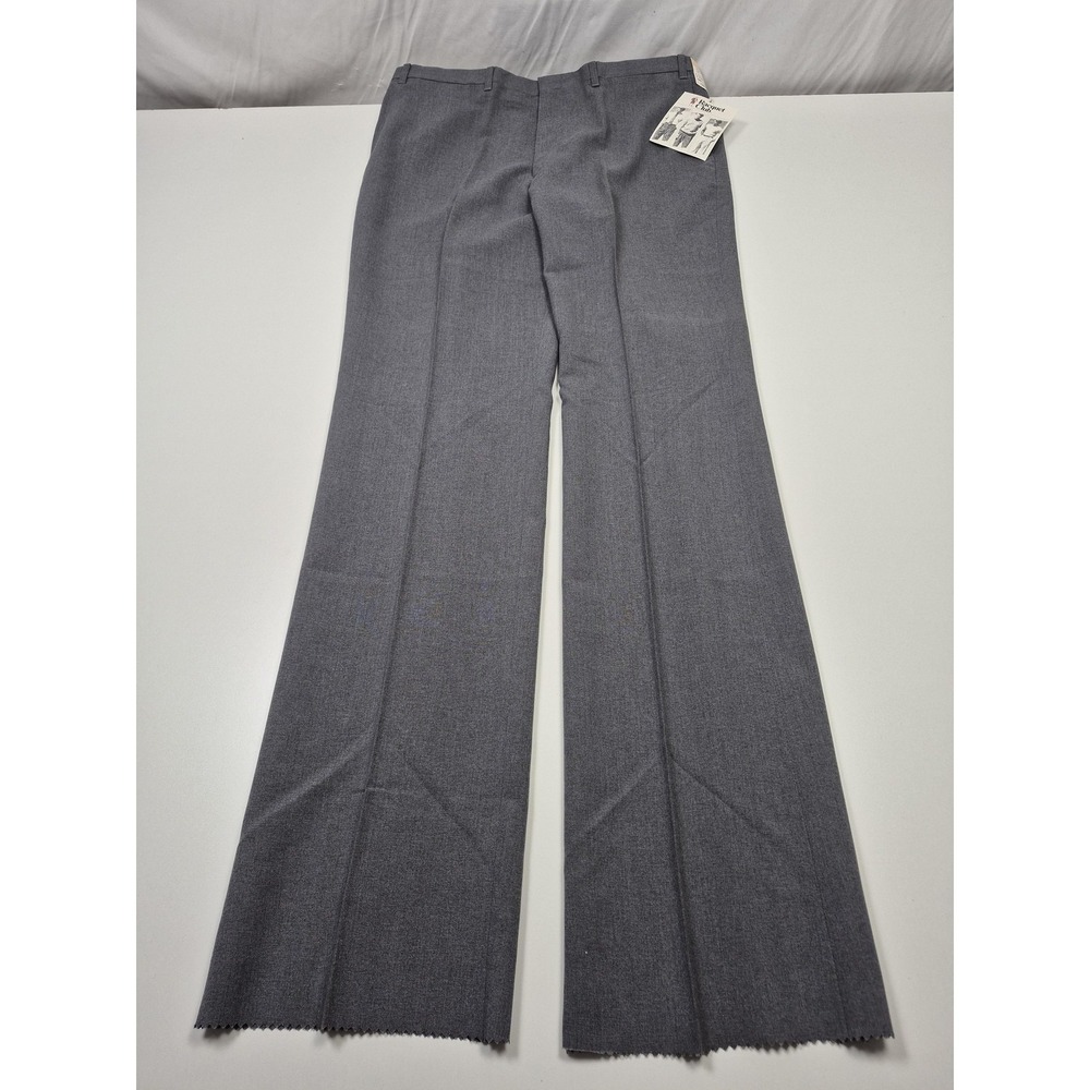 VTG Racquet Club Dress Pants Mens 38x36 Gray Wool Flat Front Unhemmed USA NWT